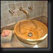 Master bathroom stone sink - Gite rental in Luberon