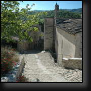Main street downtown Buoux with stone calade